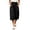 Black, variant on Women's Pleated Wide Leg Capri Skirt Pants Drawstring Elastic High Waist Lightweight Wrinkle Resistant Culotte Fit Navy M