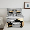 thumbnail image 4 of Eyelash Comforter Set Twin Size, Girly Unicorn Eyelash Bedding Women, Elegant Glittering Down Comforter Bling Diomand Crown Duvet Insert with 1 Pillow Case Bedroom Decor, Grey, 4 of 5