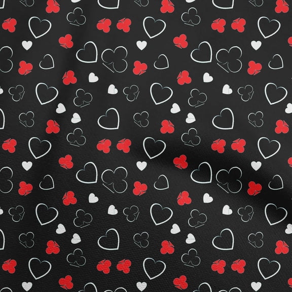 oneOone Cotton Flex Red Fabric Poker Card Sewing Craft Projects Fabric Prints By Yard 40 Inch Wide