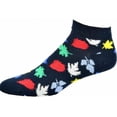 thumbnail image 4 of Sierra Socks Leaf Pattern Ankle Cotton Socks (Shoe Size: 9-12, Navy), 4 of 4