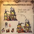 thumbnail image 3 of DIY Miniature Dollhouse Kit with LED Light, DIY Dollhouse Kit for Adults to Build, Creative Craft Gifts(Rail-Track Secluded City), 3 of 7