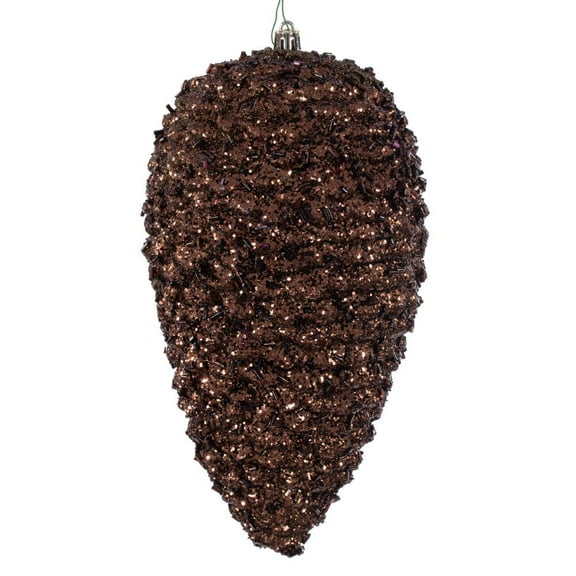 10" Mocha Glitter Pinecone 2/Bag