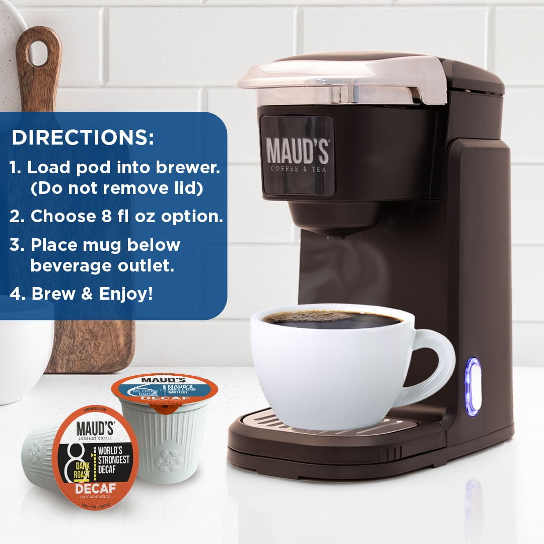 Maud's Decaf Coffee Pods Variety Pack, 54 ct, 6 Assorted Roasts & Flavors, Decaf Dark & Medium Roast Coffee in Single Serve Pods - 100% Arabica Coffee, Compatible with Keurig K Cups Maker