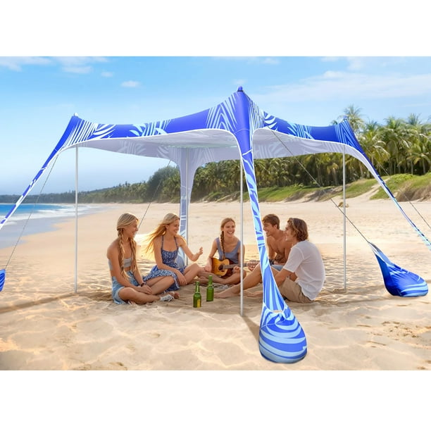 Toldo para carpa de playa 2PM SPORTS de 3 x 3 m con protección UV UPF50+