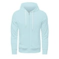 thumbnail image 6 of QHRMKOG Mens Sweatshirt Zipper Long Sleeve Big and Tall Hoodies Winter Lightweight Fashion Cotton Drawstring Oversize Sweater Casual with Pocket Jackets Light Blue 3XL-Large, 6 of 8
