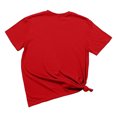thumbnail image 5 of Hauts d'Été pour Femmes, Blouses Décontractées Élégantes 2024, T-Shirts à Manches Courtes Imprimés, Col Rond, Ample, Rouge, 5 of 5