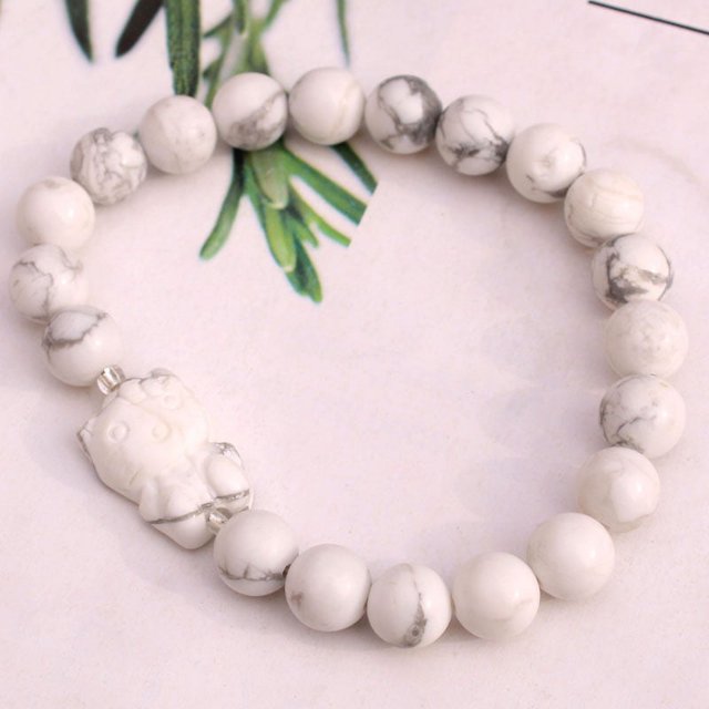 Venta al por mayor a granel pulsera de gatito de cristal de piedras preciosas naturales múltiples pulseras de cristal de Hello Kitty de piedra curativa espiritual