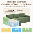 thumbnail image 3 of Modular Sectional Sofa Couches L-Shape Couch 3 Seat Modular Sofa Memory Foam Sectional Couches for Living Room, Cloud Couch with Oversized Chaise (Green Stripe, 94.5" Left Facing Chaise), 3 of 13