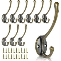 Wall Hooks for Hanging, 10-Pack Heavy Duty Metal Coat Hooks, for Living Room, Bathroom, Kitchen, Bedroom for Towel, Hat, Key, Closet, Bag (Bronze)