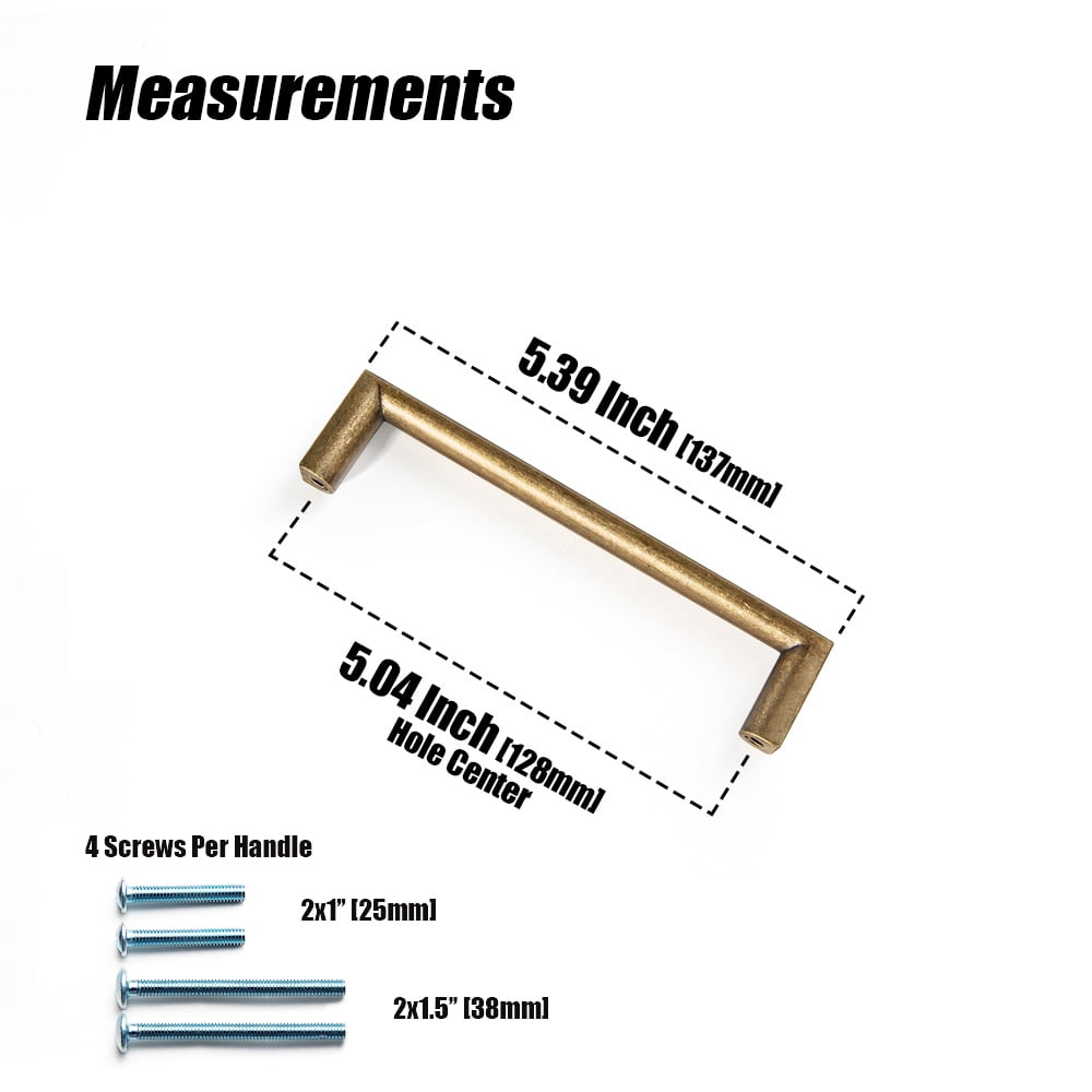 Goo-Ki 12 Pack 5 Inch(128mm) Zinc Alloy Kitchen Cabinet Pulls, Antique Brass Cabinet Handles for Dresser,Wardrobe & Cupboard