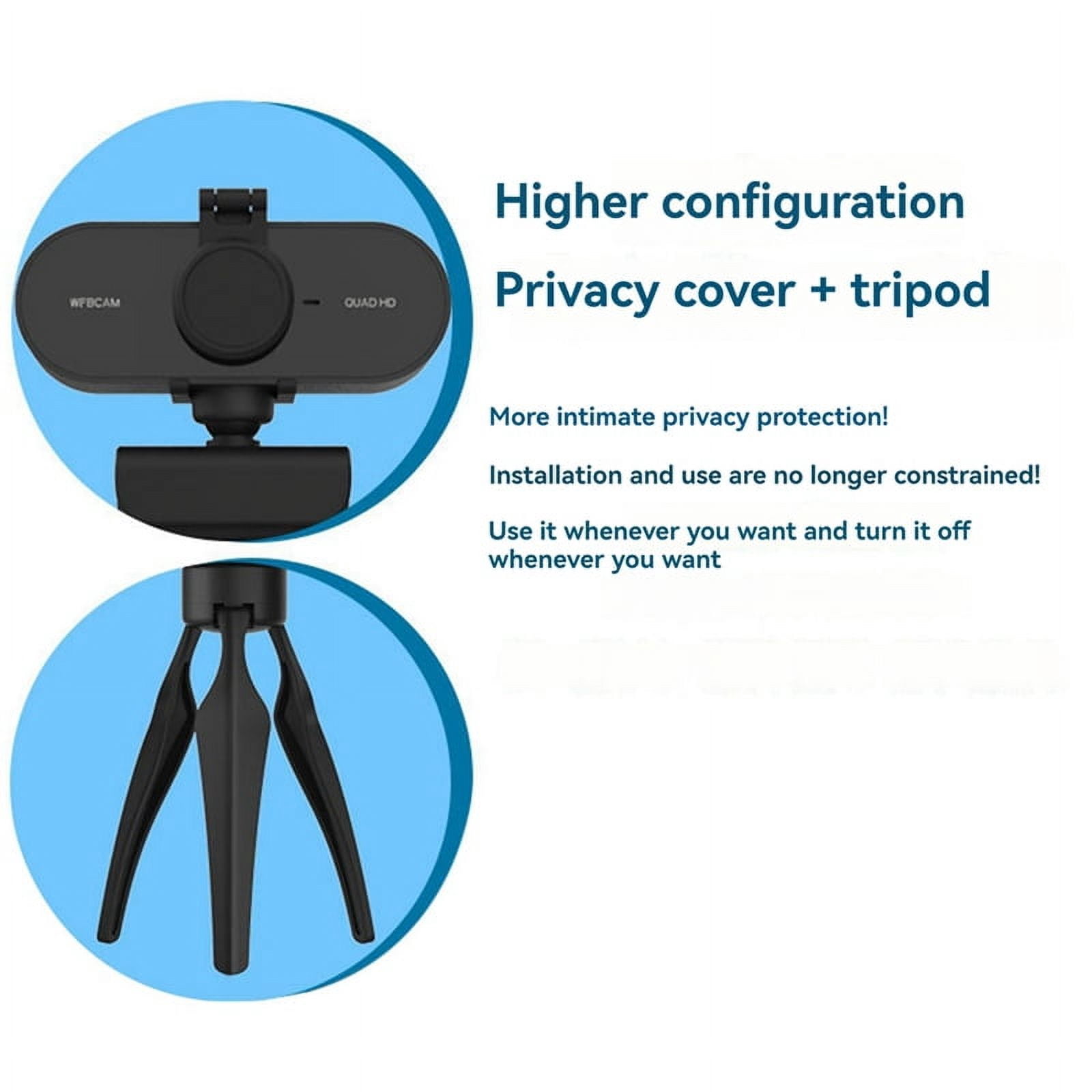 HD1080P Webcam with Privacy Cover and Built-in Microphone Plug and Play for Laptop/Desktop, Video Conferencing