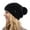 Black, variant on Women's Winter Knit Slouchy Beanie Hat with Pom Pom & Side Button Warm Ribbed Skull Cap for Cold Weather Pink One Size