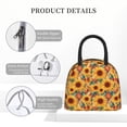 thumbnail image 4 of Xecao Diamond Bohemian Sunflower Lunch Bag , an insulated, reusable tote bag perfect for adults of all genders, ideal for work, office, picnics and beach trips, 4 of 6