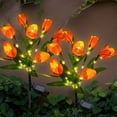 thumbnail image 4 of Qoosea Solar Lights Outdoor Patio Garden Decor, 2 pack LED Tulips Solar Flowers Lights Outdoor Garden Waterproof Decorative 7 Heads for Lawn Backyard Gifts for Women, 4 of 9