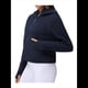thumbnail image 3 of Sudadera con Capucha para Mujer, de Larga, Corta, con Media Cremallera y Bolsillos con Orificio para el Pulgar. Azul Marino M, 3 of 6