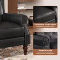 thumbnail image 5 of VEANERWOOD Modern PU Leather Accent Chair Armchair with Upholstered Wineback, Mid Century Single Sofa Chair with Buttons and Solid Legs for Living Room, Grey, 5 of 9