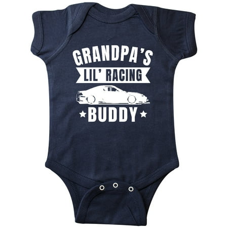 

Inktastic Grandpas Lil Racing Buddy Gift Baby Boy or Baby Girl Bodysuit