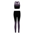thumbnail image 3 of KHONTS Women's Two Piece Sets Racerback Yoga Bras Workout Gradient Color Outfits Waistband Exercise Outfits Purple XL, 3 of 6
