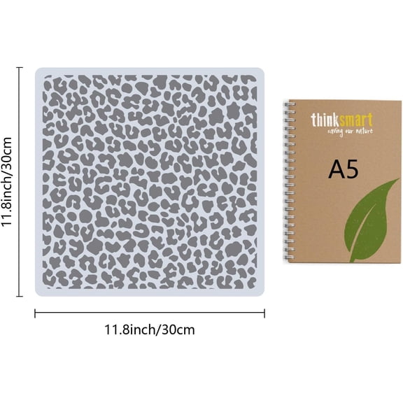 Large Leopard Template Stencil 12 x 12 Inch Reusable Hollow Out Animal Cheetah Decoration Paint Drawing Templates Stencils for Painting Wood Wall Fabric Canvas Furniture DIY Art Craft