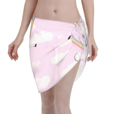 Ocsxa Aerial Yoga For Unicorn Print Sarong Coverups For Women Bathing Suit Wrap Swimsuit Skirt Beach Bikini Cover Up Swimwear
