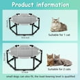 thumbnail image 3 of Tresbro Elevated Cat Hammock Bed, Hexagon Raised Cat Swing Bed for Indoor and Outdoor Use with Breathable Fabric & Anti-Slip Block, 20.5'' x 18'' x 9.4'' Pet Chair for Large to Small Kitty Cot, 3 of 10