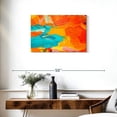 thumbnail image 3 of Elephant Stock Orange And Blue Abstract Wall Art - Horizontal Canvas Wall Art - Living Room Wall Decor - Abstract Canvas - Orange And Turquoise Decor - 30" x 20", 3 of 8