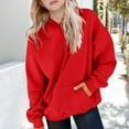 thumbnail image 2 of KAUOD Cute Hoodies for Teen Girls Cotton Warm Plain Pullover Hoodie Sweatshirts Oversized Long Sleeve Tops Clothes With Pockets, 2 of 5
