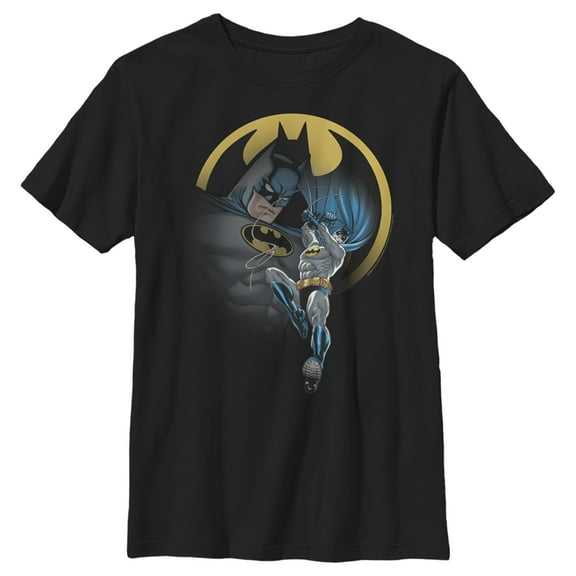 Boy's Batman Bat Signal Portrait Graphic Tee Black X Large