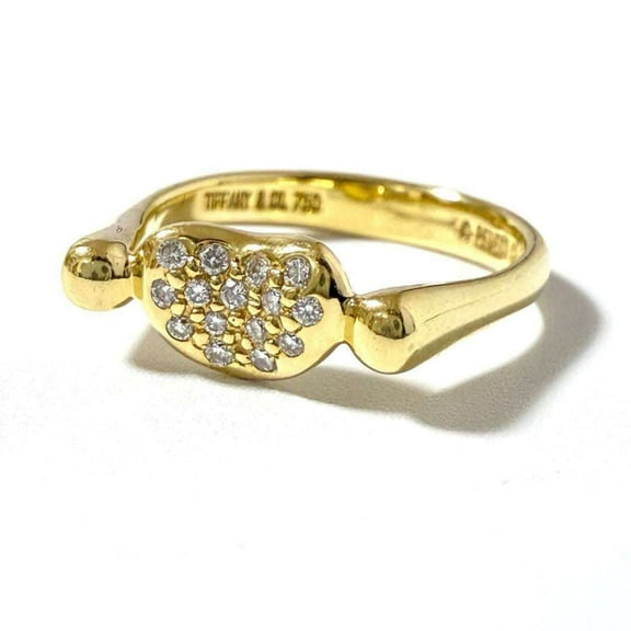 Pre-Owned Tiffany Ladies Bean Ring Gold K18 Diamond (Good)
