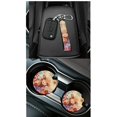 thumbnail image 4 of Uorisanigo Auto Accessories Set 15 PCS Includes Dahlia Highland Cow Pattern Front & Rear Seat Covers Car Wheel Cover Protector Seat Belt Pads Coaster Trash Can Air Vent Bag Rearview Cover Key Chains, 4 of 7