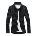 thumbnail image 2 of pstuiky camisetas de hombre, Camiseta informal de manga corta con botones y solapa de color liso para hombre camisetas de hombre m, 2 of 3