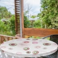 thumbnail image 2 of Ambesonne Fashion Fitted Round Tablecloth, Watercolor Circles Pattern, 56"- 60" Diameter, Soft Pink Pistachio Green, 2 of 5