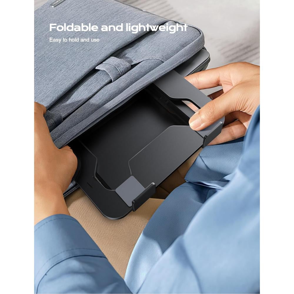 Adjustable ergonomic laptop stand with 360 ° rotating base and folding design - sturdy metal structure, 360 ° angle adjustment