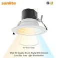 thumbnail image 5 of Sunlite 6" LED Commercial Recessed Round Downlight Fixture, Power Selectable 13W/19W/27W, 3000 Lmns, CCT Switch 27K/30K/35K/40K/50K, 90 CRI, Dimmable, Title24 Compliant, ETL Listed, 5 of 10