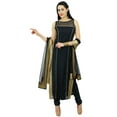thumbnail image 5 of Atasi Womens Black Net Straight Kurti Salwaar Kameez with Dupatta Readymade, 5 of 8