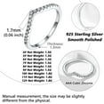 thumbnail image 6 of Silvora 925 Sterling Silver Wedding Band for Women Wishbone Ring with Cubic Zirconia Mother's Day Christmas Jewelry Gift Size 12, 6 of 9