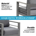 thumbnail image 5 of Superjoe Outdoor Aluminum Furniture Set 4 Pcs Patio Sectional Chat Sofa Conversation Set with Table,Gray, 5 of 7