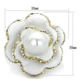 thumbnail image 2 of IP Gold(Ion Plating) Stainless Steel Ring with Synthetic Pearl in White for Women White Stone Color Style TK1847 Size 5, 2 of 4
