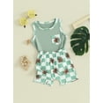 thumbnail image 4 of Bagilaanoe 2pcs Toddler Baby Boy Shorts Set Sleeveless Plaid Tank Tops + Shorts 6M 12M 18M 24M 3T Kids Casual Summer Clothes, 4 of 9