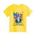thumbnail image 4 of Staki Toddler Memorial Day Shirt Kid 4th of July T-Shirts Girls American Flag Shirt Patriotic Top Short Sleeve Tees 1-9Y 10-14Y(Yellow,2-3 Years), 4 of 4