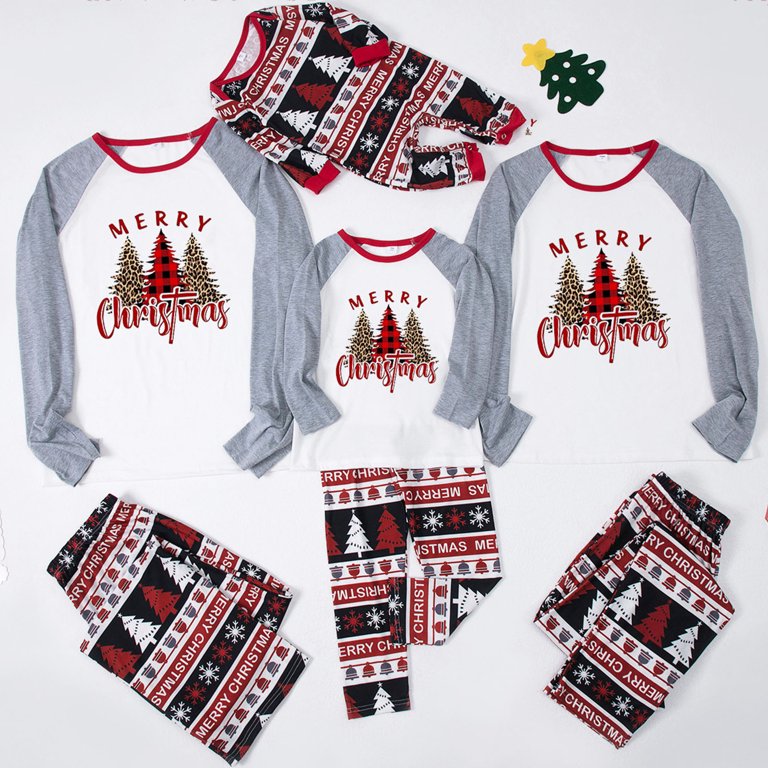 Juebong Holiday Matching Family Christmas Sleeper Pajamas Matching