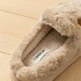 thumbnail image 6 of Viluyesy Womens Fuzzy Slippers, Closed Toe Cozy Soft Sole Slip-On Winter Plush Bedroom Home Shoes Khaki, 6 of 9
