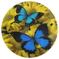 thumbnail image 3 of Stunning Blue Butterfly On Sunflowers Round Carpet Circle Rug Outdoor Patio Area Rug Washable Large Area Rugs Hallway Room Decor Fitness Mats, 3 of 8
