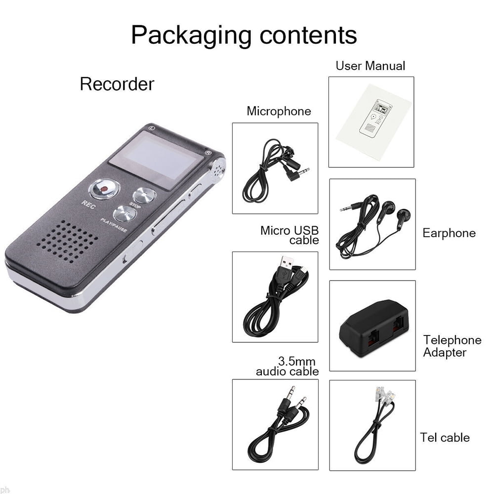 Digital Voice Recorder Voice Activated Recorder for Meetings, Interviews 16GB Audio Recorder Mini Portable Tape Dictaphone with Playback