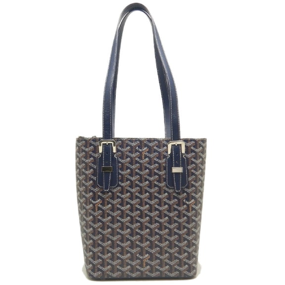 Pre-Owned GOYARD Goyard Marie-Galante PM Goyardine Canvas Tote Bag Navy Women's 253807