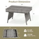 thumbnail image 2 of Mesa auxiliar plegable de ratán para exteriores, mesa auxiliar rectangular de mimbre para muebles de exterior, mesa de centro de mimbre para patio, piscina, jardín, patio, gris mixto, 2 of 5