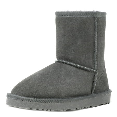 

Dream Pairs Winter Snow Boots Kids Boys Girls Toddler Sheepskin Fur Warm Boots Shoes Toddler Warm Shoes Outdoor Winter Shorty-K Grey Size 2