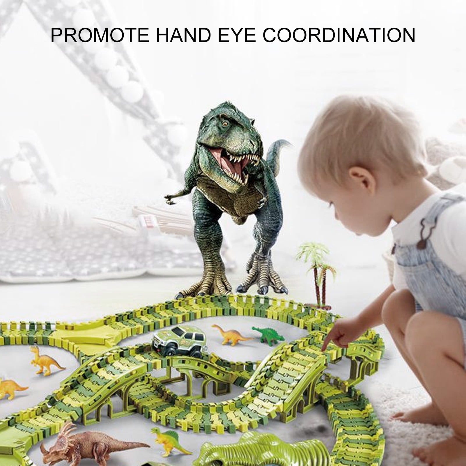 Jouets de Course sur Route avec Dinosaures, Pistes Flexibles Faciles à Assembler, Plaisir Réaliste Sans Fin, Piste de Course Électrique avec Dinosaures pour Enfants Jouets de Course sur Route avec Dinosaures, Pistes Flexibles Faciles à Assembler, Plaisir Réaliste Sans Fin, Piste de Course Électrique avec Dinosaures pour Enfants
