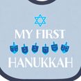 thumbnail image 4 of Inktastic My 1st Hanukkah Dreidels in Blue with Star of David Boys or Girls Baby Bib, 4 of 4