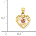 thumbnail image 2 of 10k Yellow and White Gold Two-tone Small Heart Charm Length 15mm, 2 of 2